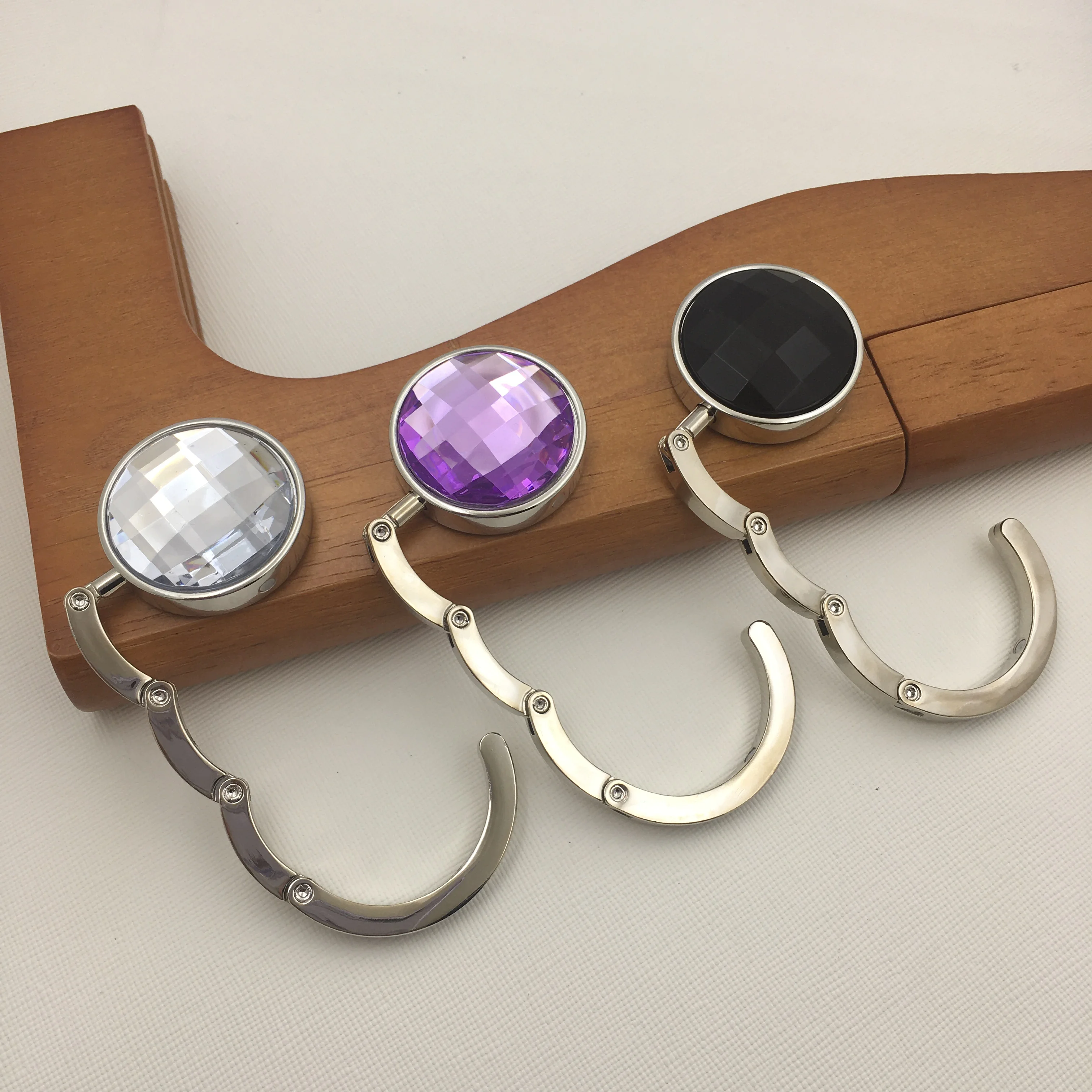 Metal Foldable Bag Hook Round Shape Handbag Hanger Purse Holder Bag Folding Table Holder Bag Hook