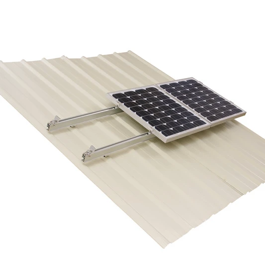 Solar roof mounting system adjustable solar structure rooftop flat roof rail components support modules