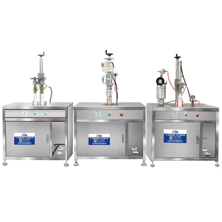 Automatic Perfume Deodorant Spray Filler Sealer Aerosol Cans Bottles Filling and Sealing Machine With Nitrogen