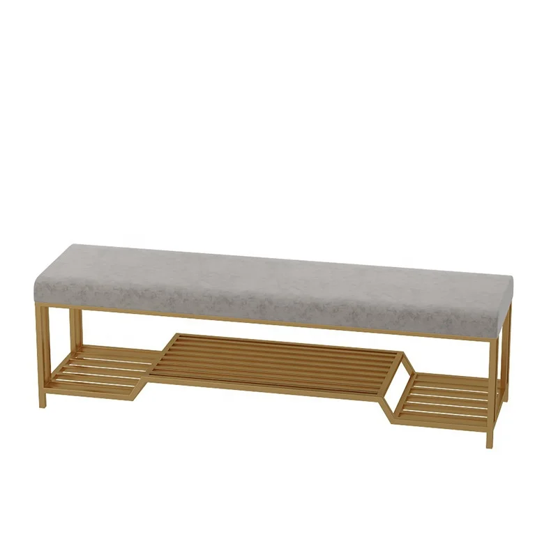 
Modern simple and creative shoe wearing stool soft cushion household iron Nordic style shoe changing stool 