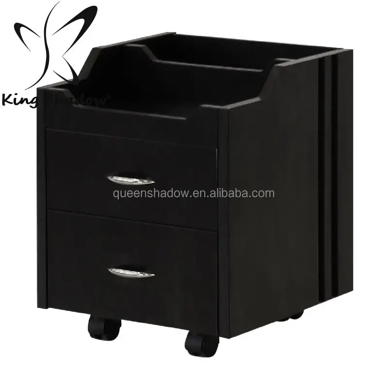Beauty salon wooden trolley salon cart hair tools cabinet black hair metal salon trolley