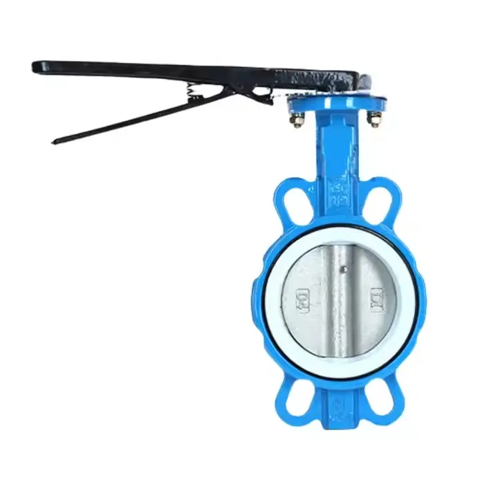 D71F-16Q 4 Inch Nodular cast iron manual tetrafluoroseal clamp Wafer butterfly valve