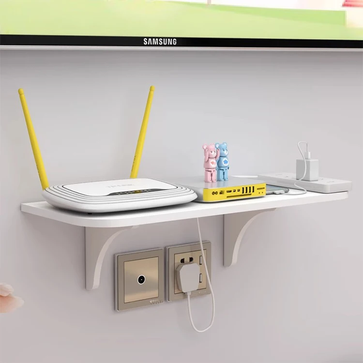 Router Shelf  No-Punch Wall Mounted Living Room Wireless Wifi Storage Box