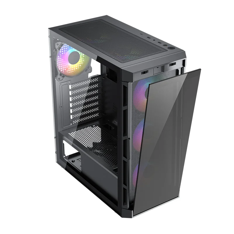 Tempered Glass Metal Mesh  Panel Case Gaming  Computer Cabinets PC Accessories & Towers PC gamer