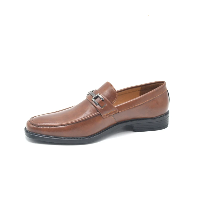 JUSTGOOD OEM Sapato Social Masculino Men Brown Leather Official Shoes