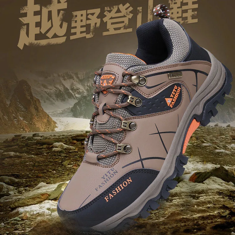 Waterproof Men Hiking Shoes Climbing Shoes Fashion Outdoor Sneaker Big Size Wholesale