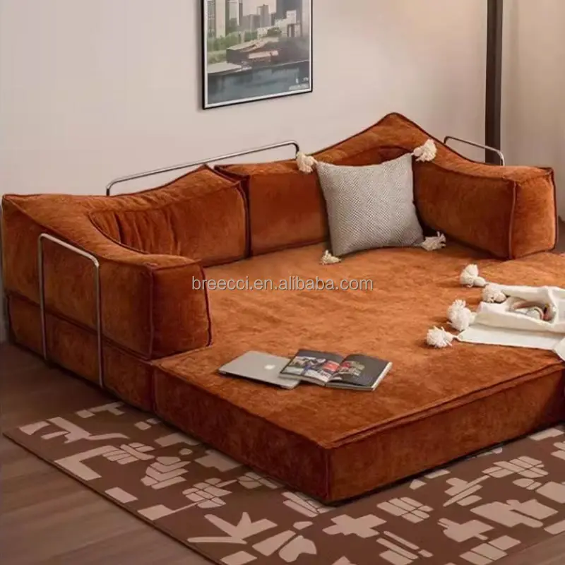 Fashion popular living room sofa fabric comfortable high-end affordable factory direct sales can be compressed sofa