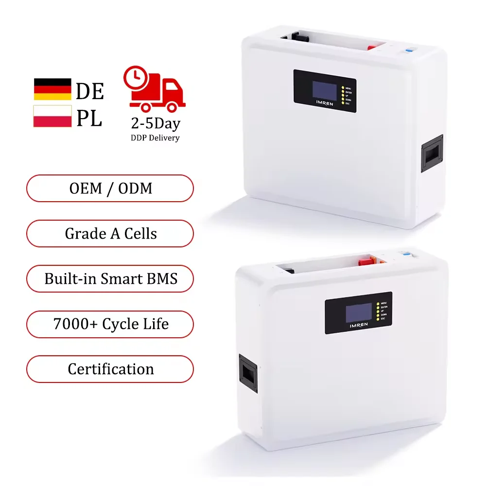 EU STOCK 5kw 100ah 51.2V battery powerwall 100ah 5kwh 10kwh 200ah 300ah lifepo4 battery module solar batteries home solar system