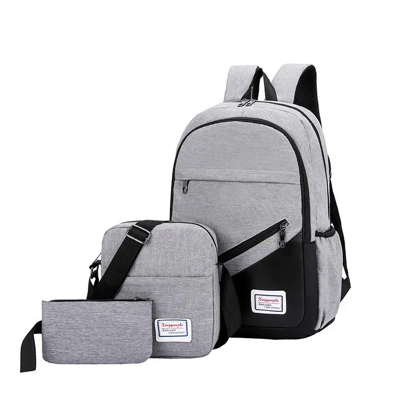 3 in 1 Multiple color unisex Backpack Computer Waterproof Large Capacity 3 Pcs Bag Set for School Student Travel Outdoor