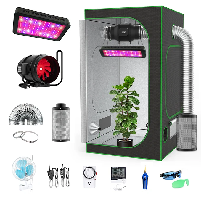 600D 90*90*180cm Indoor Greenhouse Grow Tent Kit For Hobby Growers