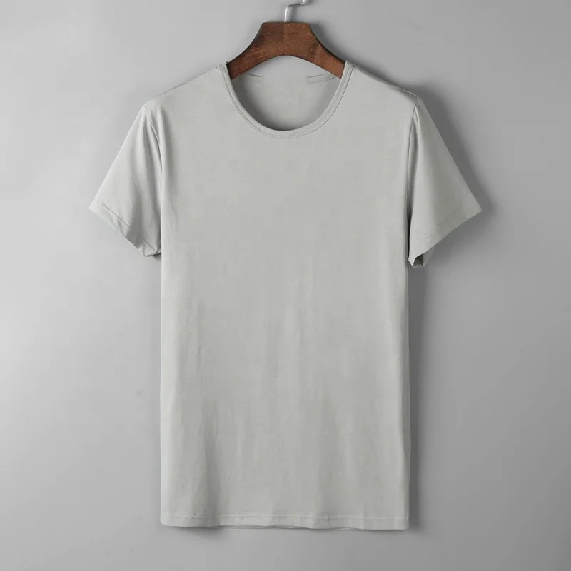 Wholesale Workout Custom Men Manufacturers Summer Streetwear Solid Color Unisex T Shirts Blank Silk Black Casual T Shirt