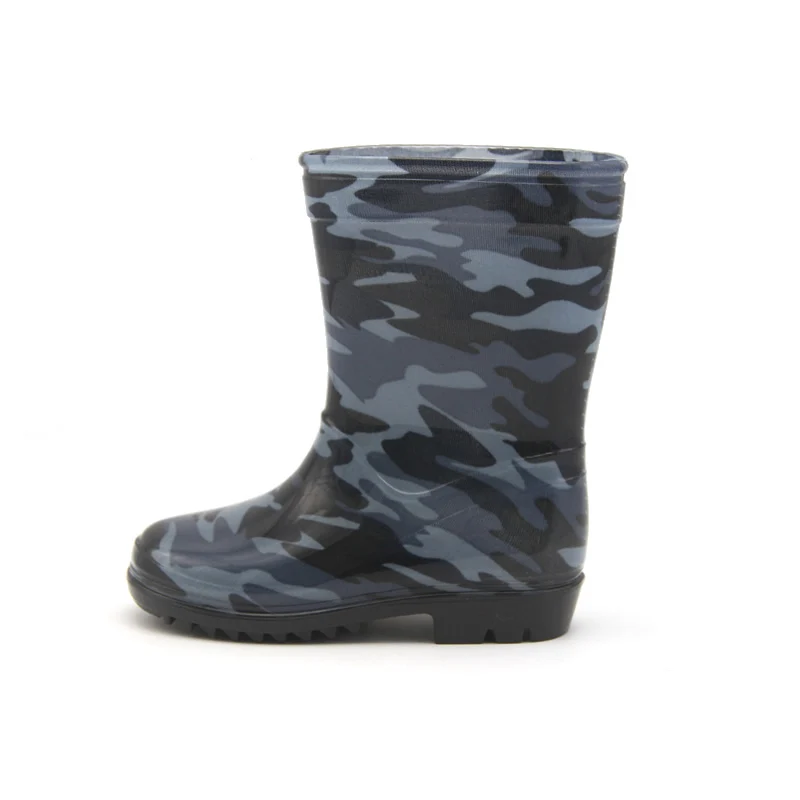 Дешевые индивидуальные Детские камуфляжные резиновые водонепроницаемые ПВХ резиновые сапоги для детей botas para lluvia