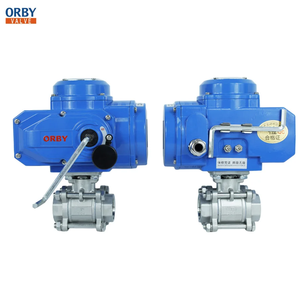 2 Way 12VDC 24VDC dn15-dn80 1/2 inch internal thread NPT BSP Screw Electric Motorized Actuator stainless steel Ball Valve
