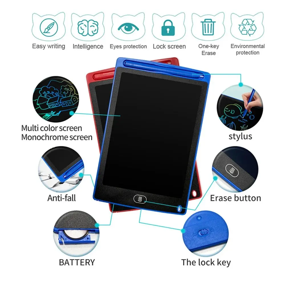 8.5 Inch Reusable Handwriting Digital Notepad Kid Erasable Drawing Board Portable LCD HandWriting Drawing Tablet