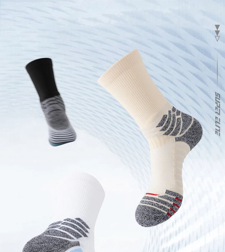 Comprehensive level practical sports towel bottom antislip training crew elite socks basketball