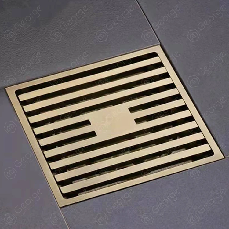 
Good quality floor drain cover balcony anti odor gold floor drain strainers square brass floor drain for bathroom 