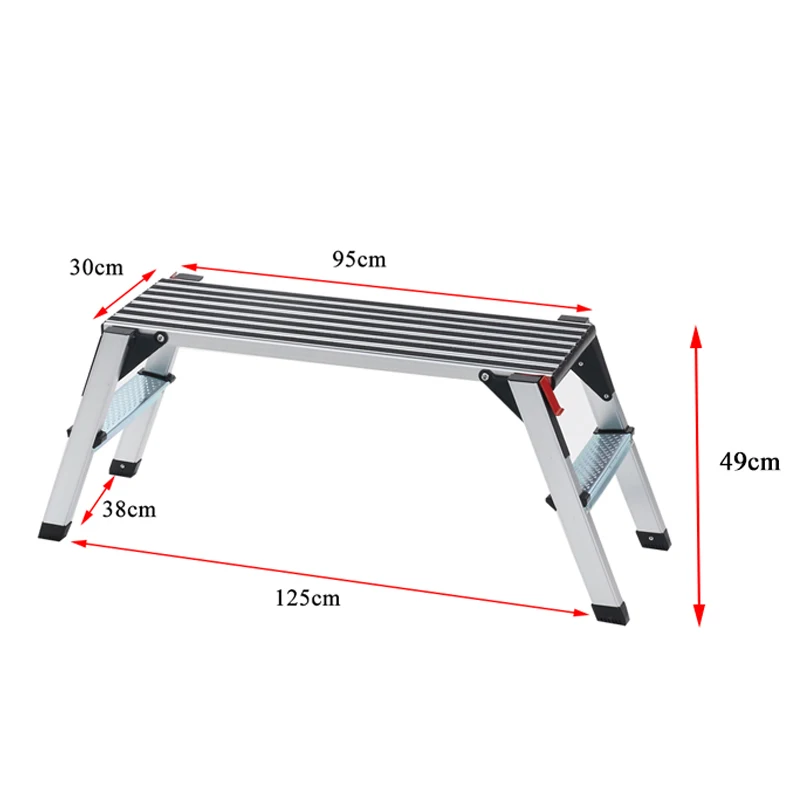 Multifunctional step stair aluminum folding work platform car washing platform for warehouse daily use