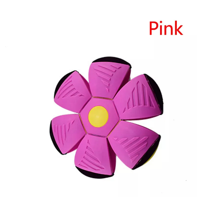 Flying UFO Flat Throw Disc Ball with LED Light Toy Bounce Saucer Deformation FootBall Outdoor Sports Ball Toy