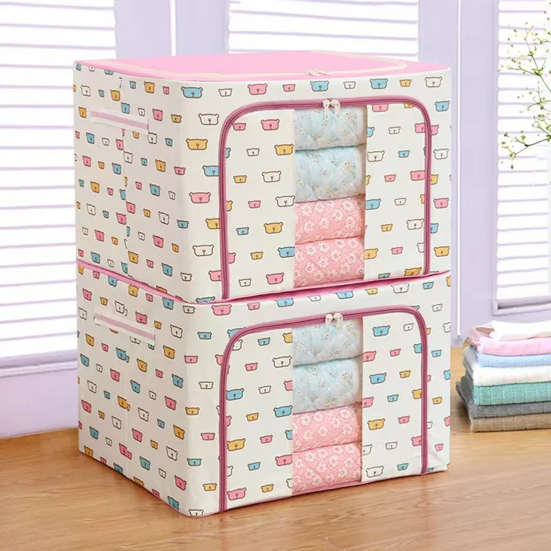 Clothing storage bag Foldable storage bin Closet storage bag with reinforced handle Sturdy fabric for sweater jackets