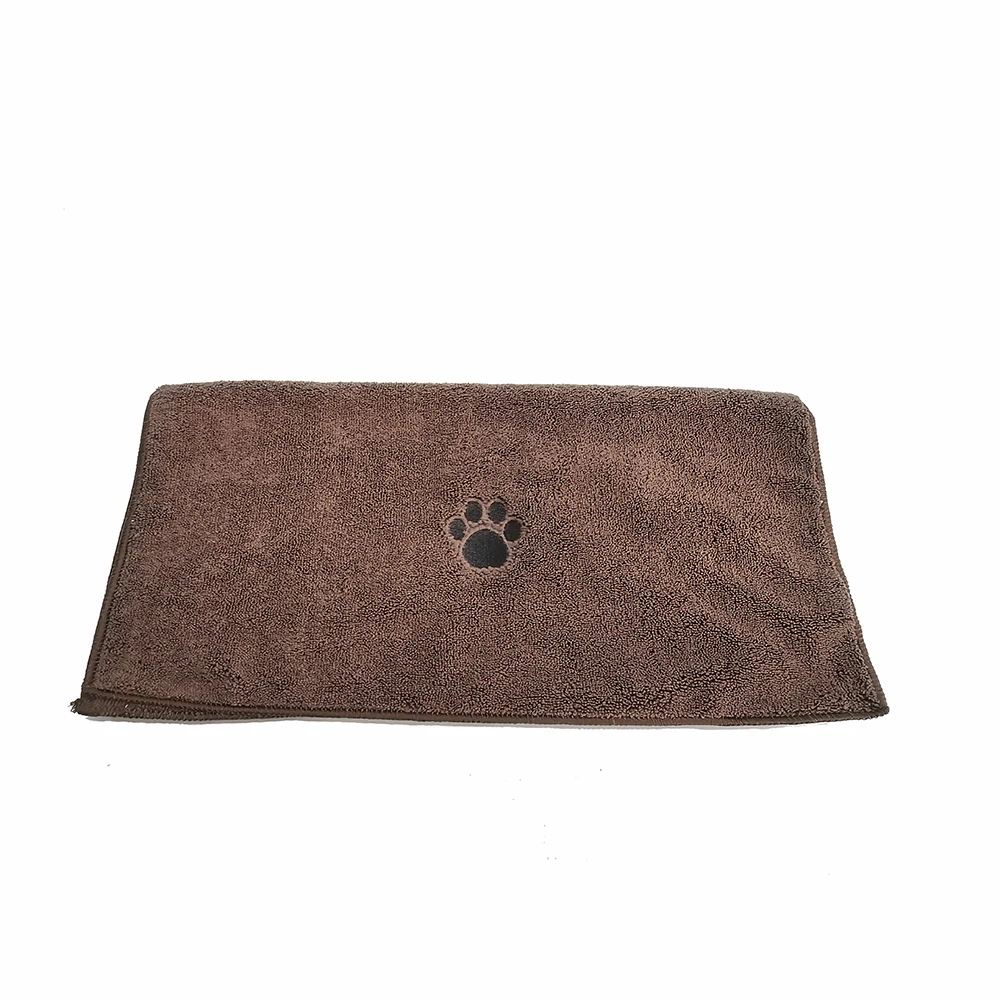 Super Absorbent Large Microfibre Pet Towel with Embroidery Paw Print QuickDry Cleaning Cloths for Dogs and Cats