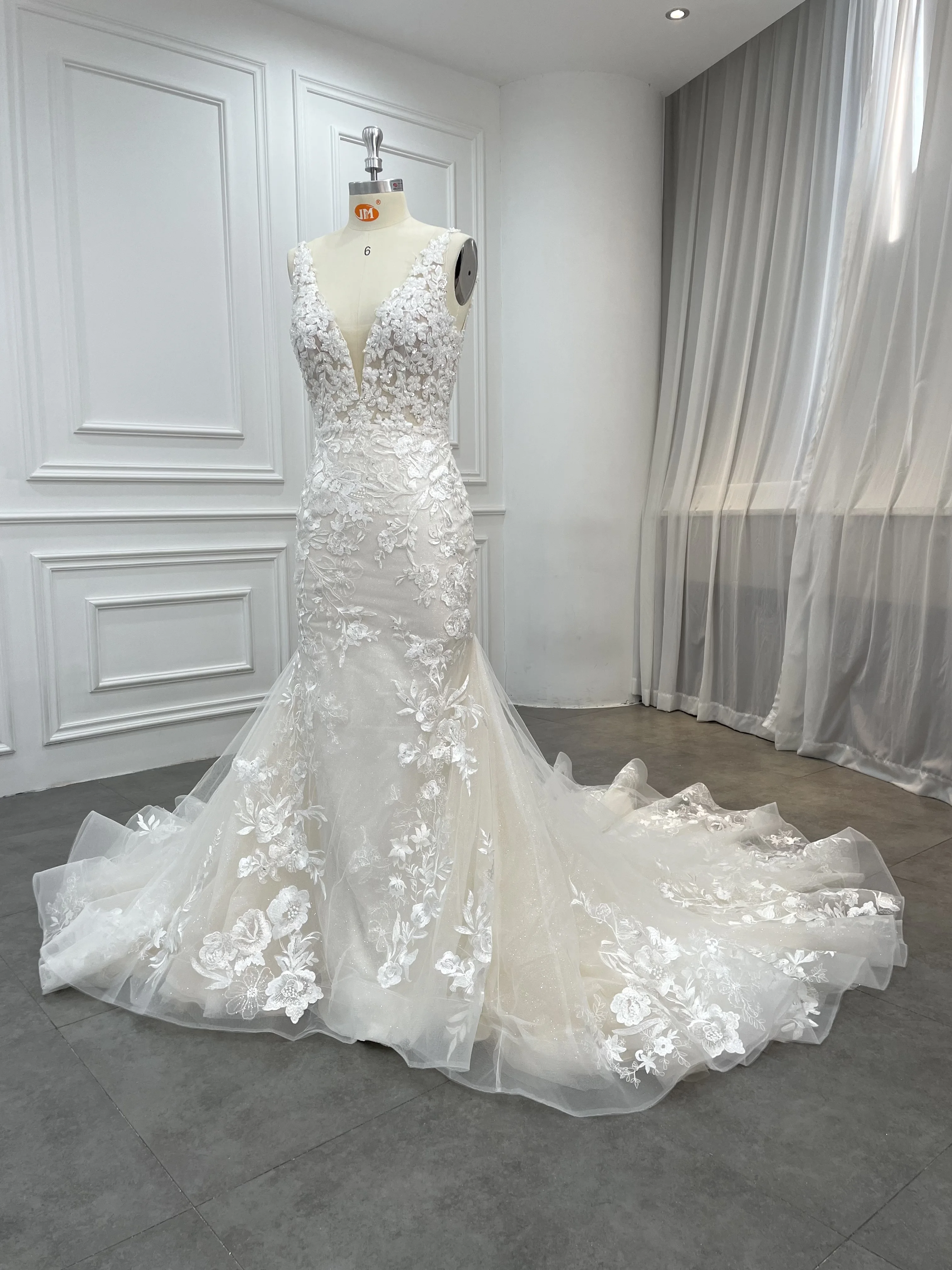 Лидер продаж, плотное кружевное свадебное платье с бусинами, роскошное свадебное платье русалки, 2022, свадебное платье с пышной юбкой, 2023