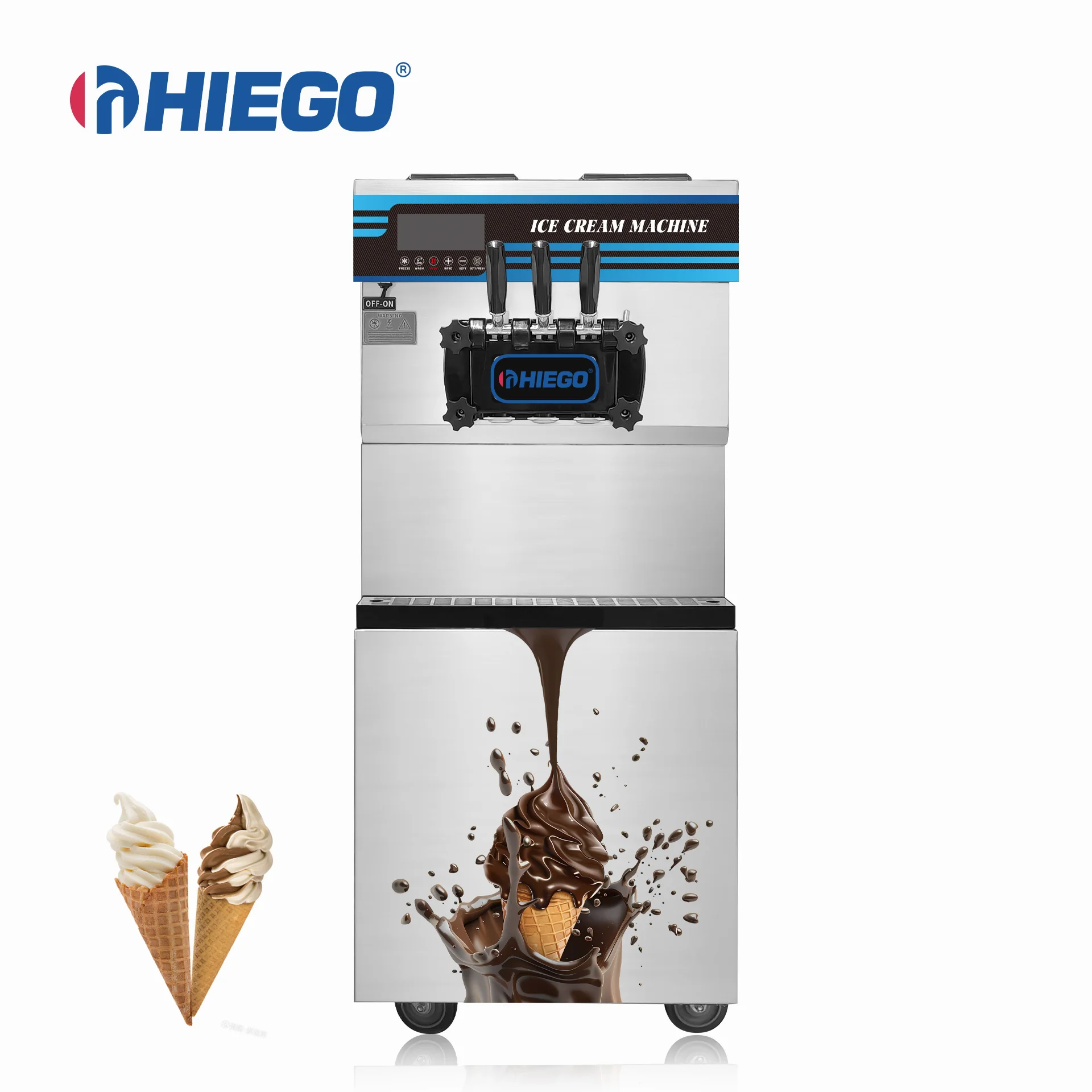 Factory Sales 28L/H Soft Serve Ice Cream Machine 2+1 Flavors Professional Commercial Ice Cream Shop Use Ice Cream Machine
