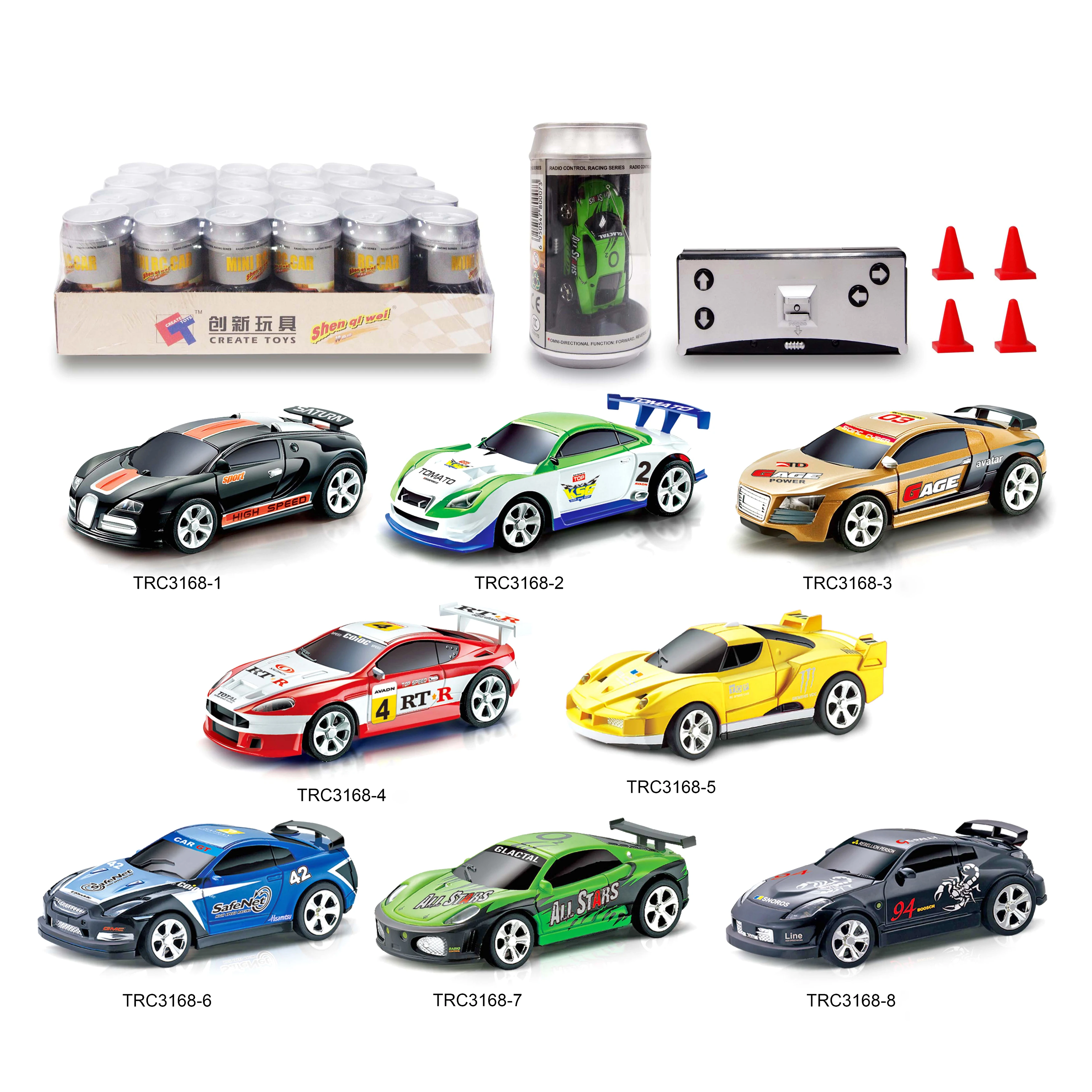 2021 NEW arrival rc toys 2.4G 1:58 4-ch mini remote control car with light 8 style mixed Toys to carry around