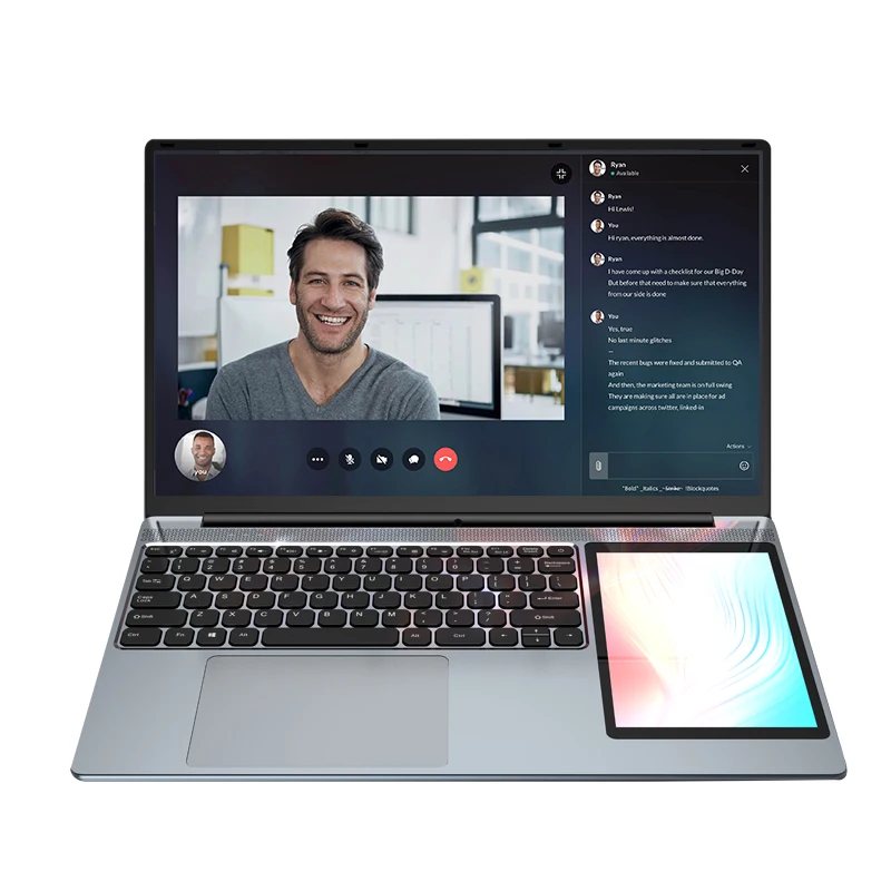 15.6 Inch+7inch Laptop intel Core i9 processor 512GB SSD Win10  English keyboard portable laptop