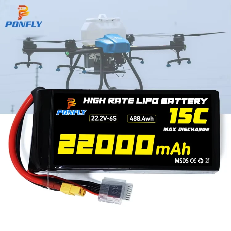 PONFLY твердотельный Липовой аккумулятор 22000 мАч 16000 5C 6S 22 2 V 12S 44 4 для съемки Радиоуправляемый летательный аппарат БПЛА