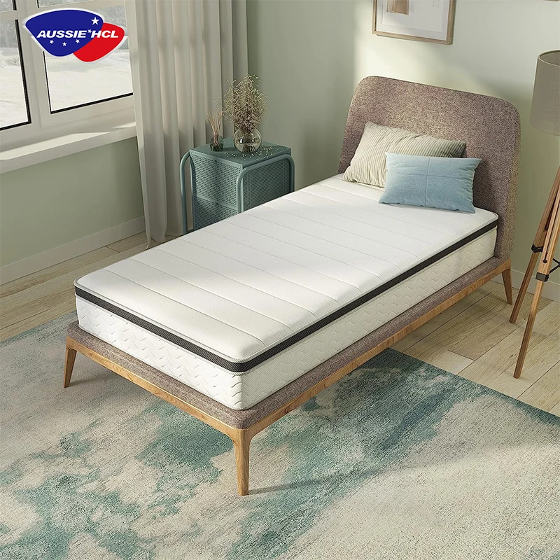 Foldable Bonnell Mattress matelas 8-12 Inch Fabric King Size Natural Latex Gel Memory Foam 5 Zone Pocket Spring Hybrid Mattress