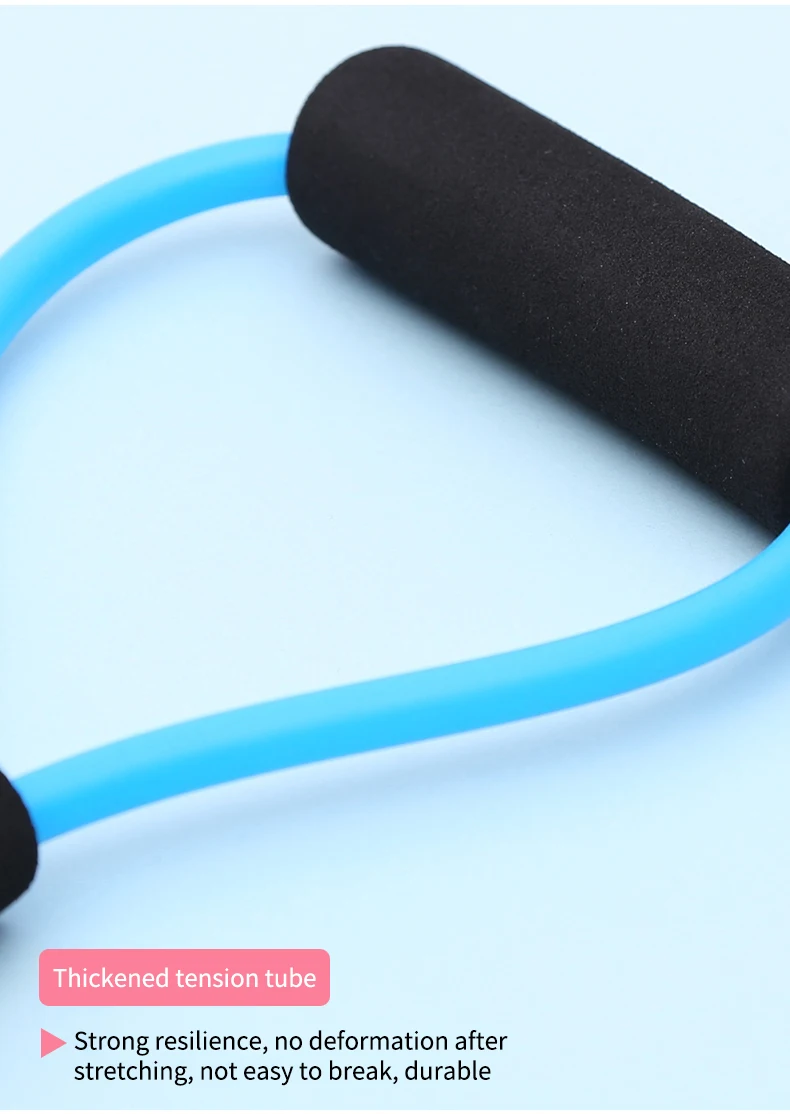 Portable Elastic Exercise Tube Fitness Latex 8 Shape Resistance Bands