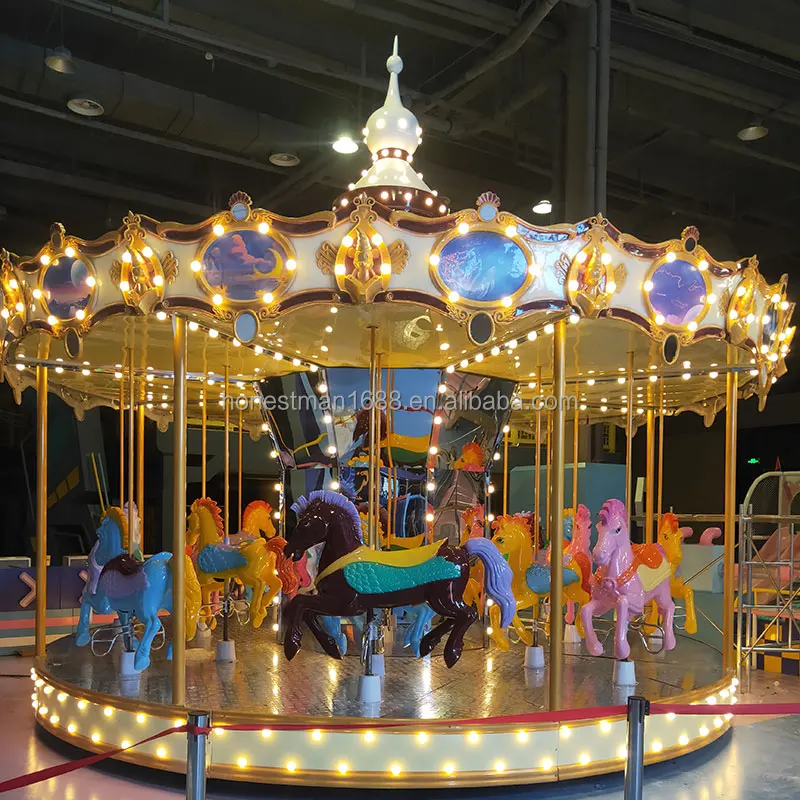 Amusement park equipment toys items merry go round electric kids horse ride used carousel for sale