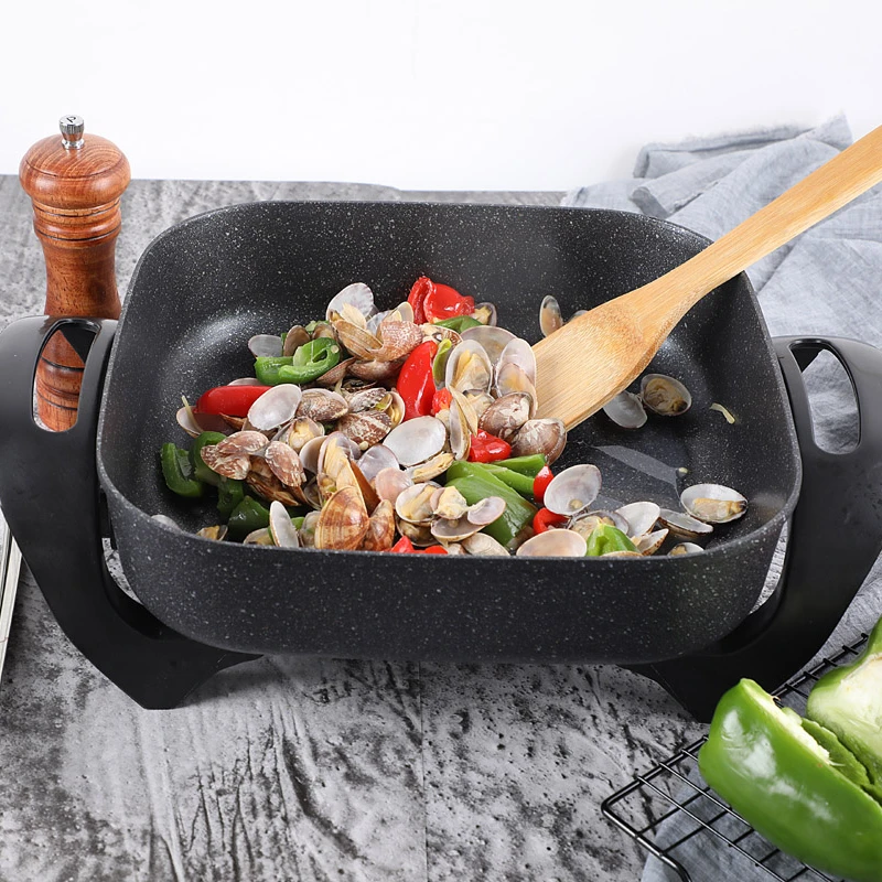 30CM Square Non-stick Coating Multifunction Electric Heating Pan with Temperature Control