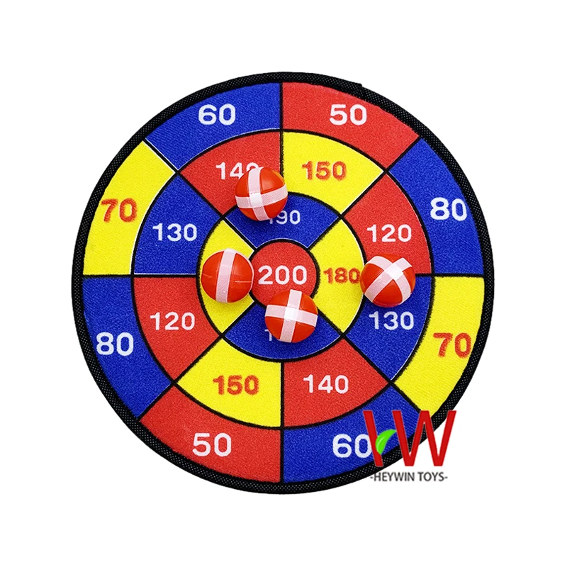 Sticky target Set 28cm Cloth Dart board with 4PCS HOOK & LOOP Ball interactive play indoor & outdoor game Toys for Kids (HM44)