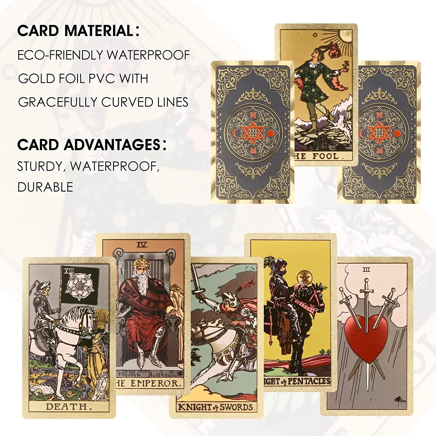 Customizable Size Gold Stamping Oracle Card 350gsm Plastic Tarot Cards Promotional Use Cheap Custom Printing Manufacturer