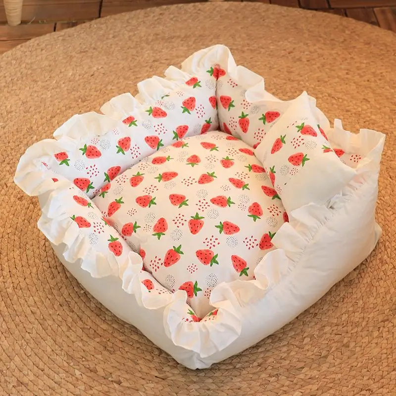 Custom Small Designer Washable High-quality Cat Pad Removable Pet Mat Dog Pet Lace Soft Indoor Bed