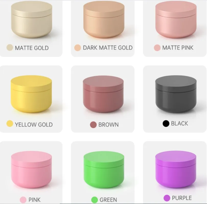 Solid color colorful travel matte rose gold black 4 oz 6 oz 10 oz 12 oz  16 oz Aluminum  Soy Wax candle tin jars  for candle