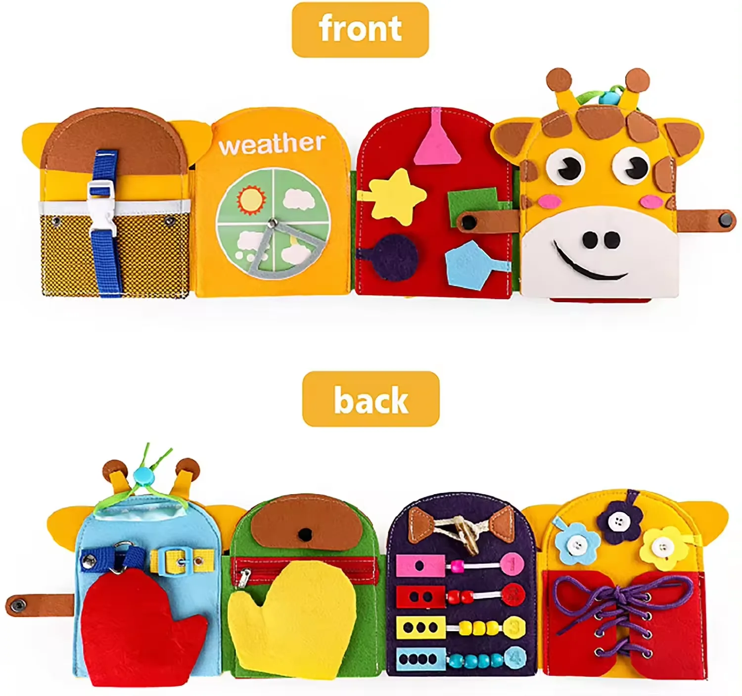 OEM BSCI montessori toy  fabric buzy busy board toddler handmade educational quite book felt my first story book felt materials