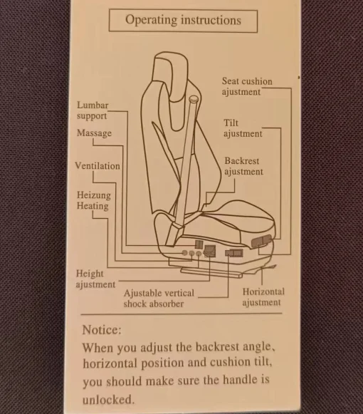 Whole Sale Height Adjustable Driver Seat Driver Seat For Heavy Construction For Bus Parts