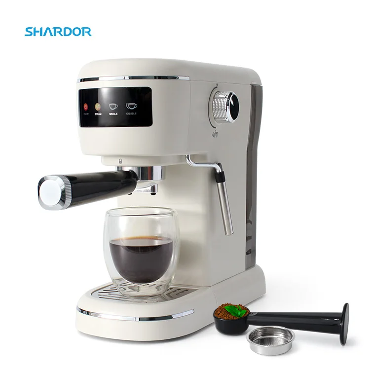 Quick-Brew Espresso Maker with Milk Frother Removable Water Tank Latte Great Espresso Maker for Dad and Mom