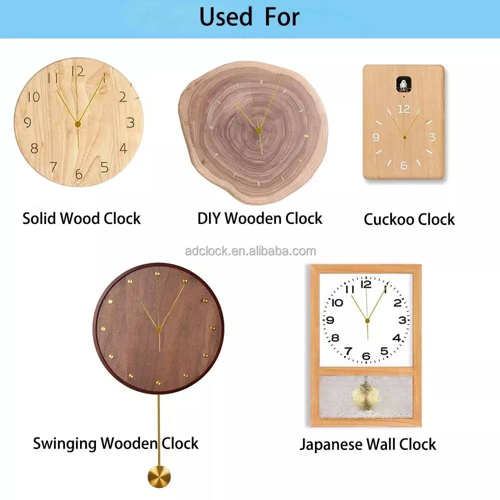 Cylindrical Copper clock needle with silent movement for DIY Clock