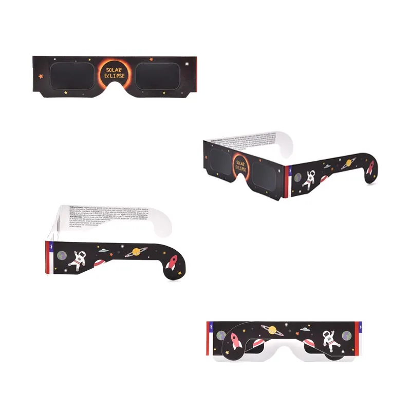 Customized Design Printed Solar HD Film Crisp Solar Image Eclipse Solar Glasses Viewing Paper 3D Glasses for Eclipse