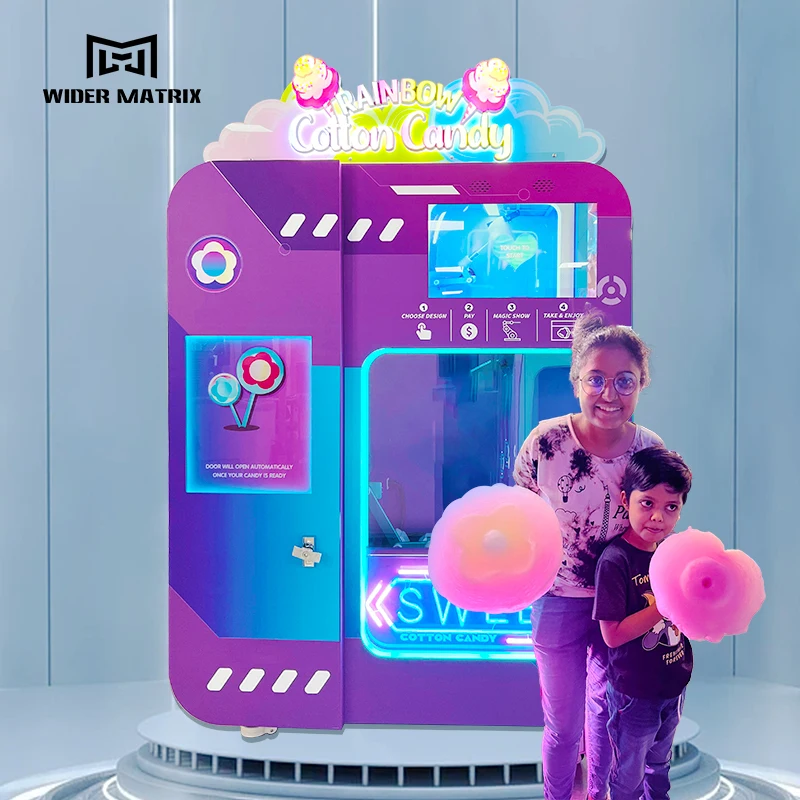 Earn Money High Quality Wall Mounted Touch Screen Digital Air Cotton Candy Vendor Machine Control
