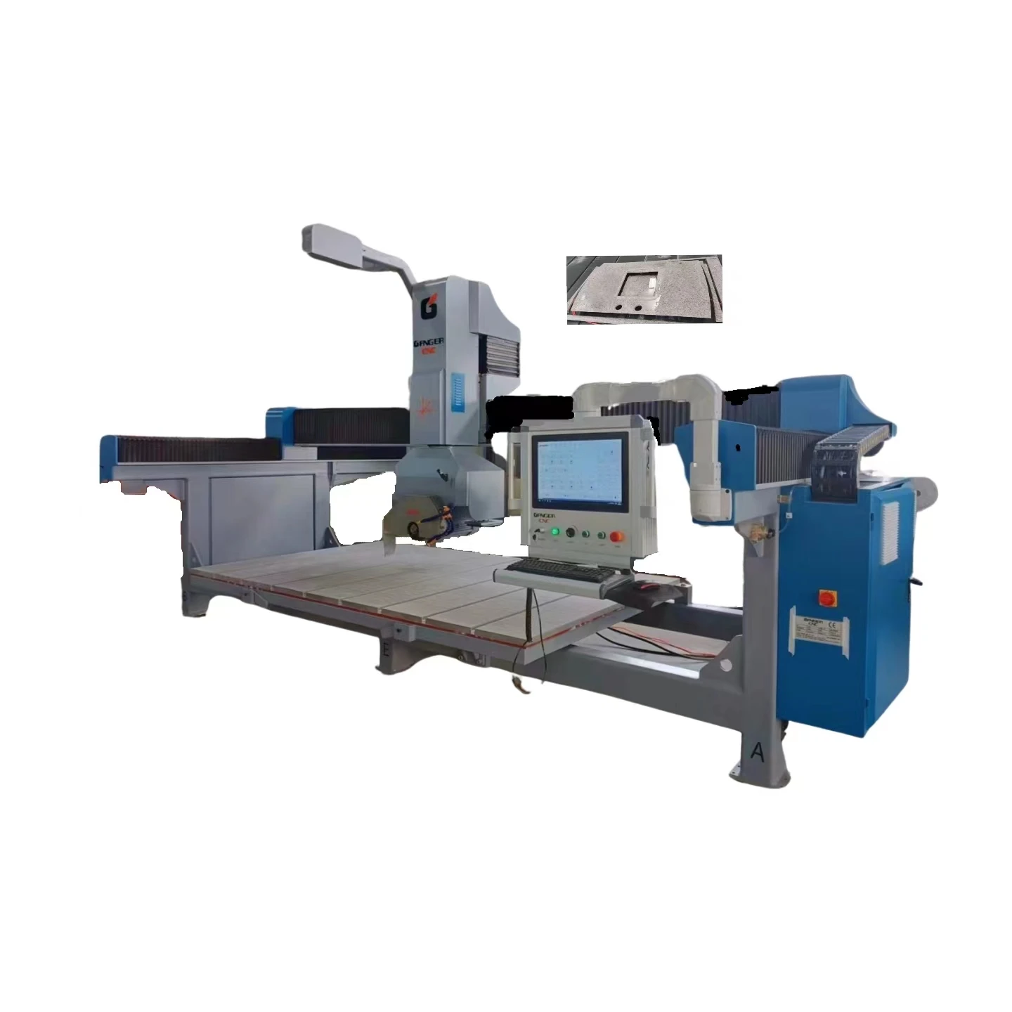 GANGER Machinery GQ-3220DS series Multifunctional 5 axis CNC Router Granite Bridge Saw Marble Stone Engraving Cutting Machine