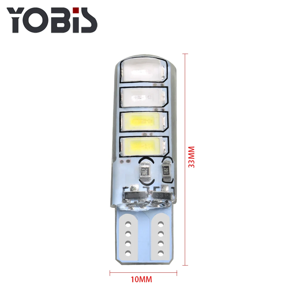 Factory direct T10 5630 8SMD silicone flashing two-color LED license plate light width lamp door light