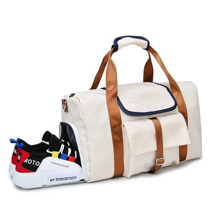 ISO BSCI LVMH eco friendly custom waterproof travel sport with shoes compartment women gym bags