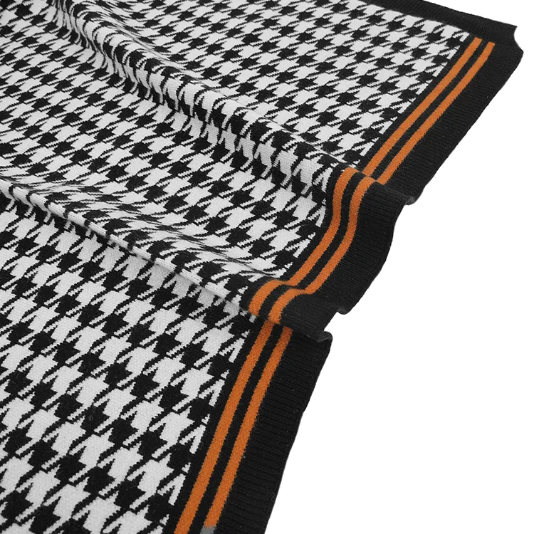 2022 New Style Children Wear Girls Autumn Long Sleeve Sweater  checkered Cool Tops Kids Casual V-neck Knitted Blouse