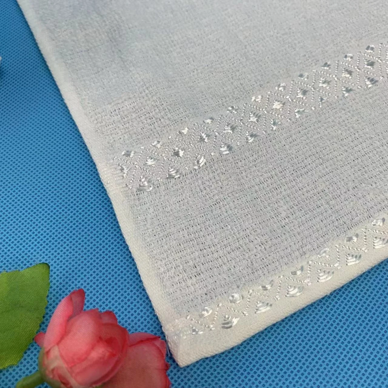 high quality satin viscose cotton disposable airline hot and cold oshibori towel