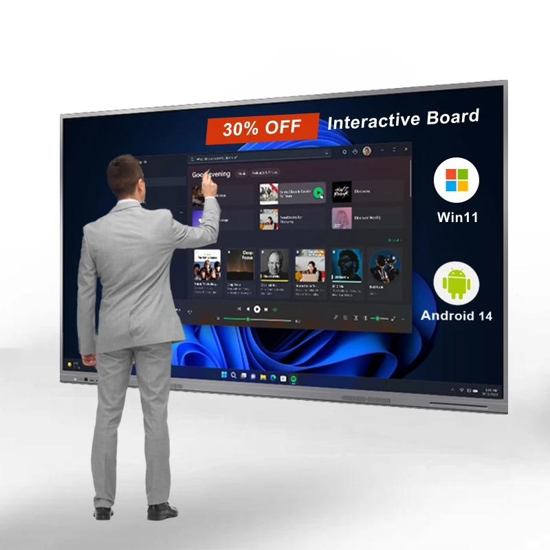 Multi Touch All-in-one 55 65 75 86 98 Inch 4k Electronic Whiteboard Interactive Smart Board for Class/School