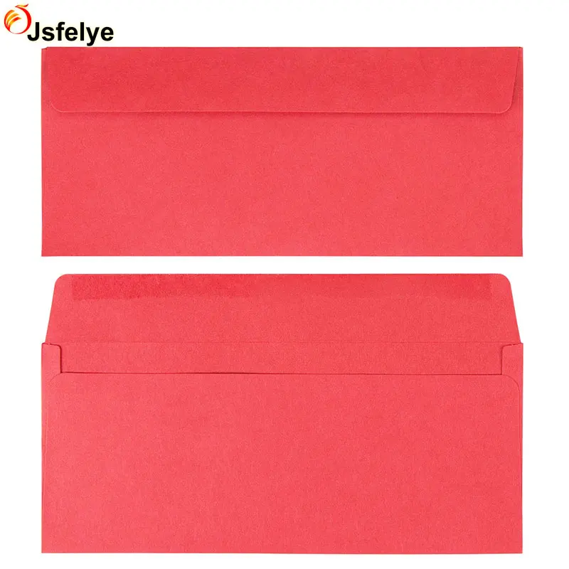 #10 Red Business Value Pack Gummed Seal Square Flap Heavy Weighted Paper Envelope for Birthday Christmas Cards Standard Size Let